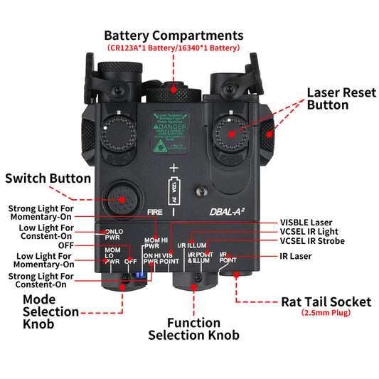 All-Metal DBAL-A2 AN/PEQ-15A(IR LIGHT VCSEL VERSION)